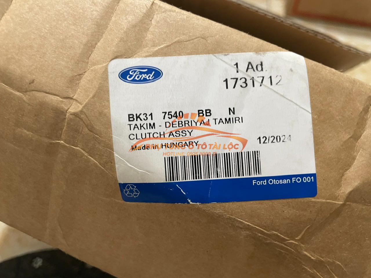 Bộ côn Ford Ranger Mazda BT50 2.2 13-21 AB3Z7B546B