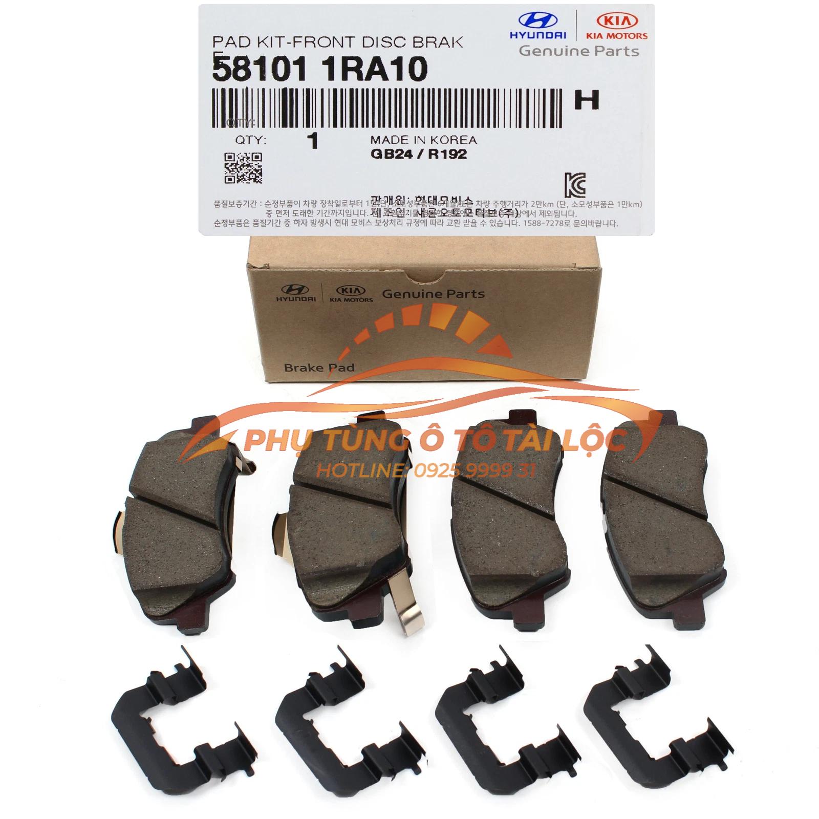 Bộ má phanh trước Hyundai Accent 2013-2017 581011RA10