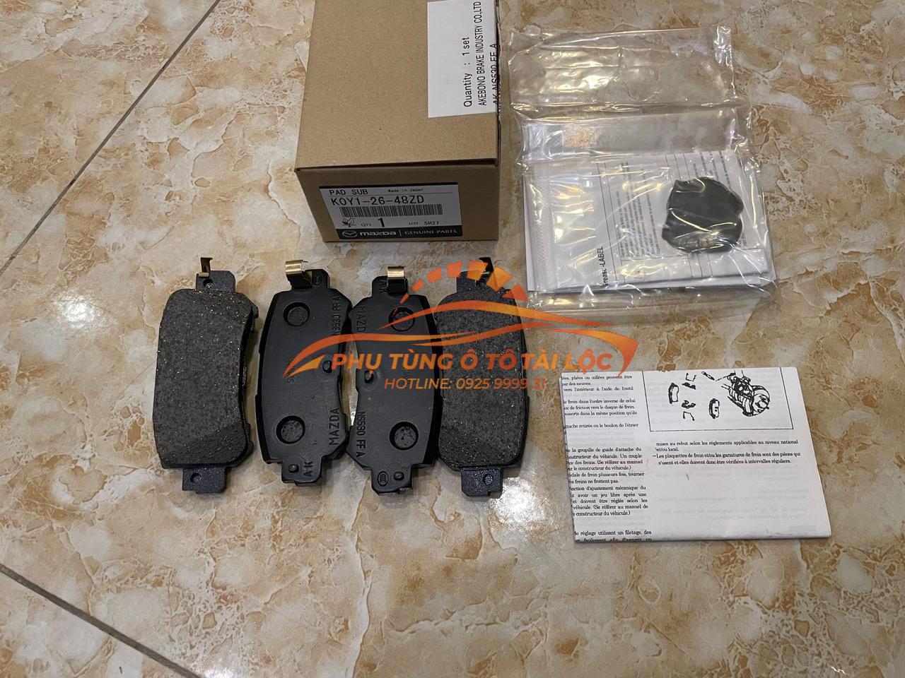 Má phanh sau Mazda CX5 2012-2016 Xịn phanh cơ - K0Y12648ZD / K0Y12648ZB / K0Y12648ZC