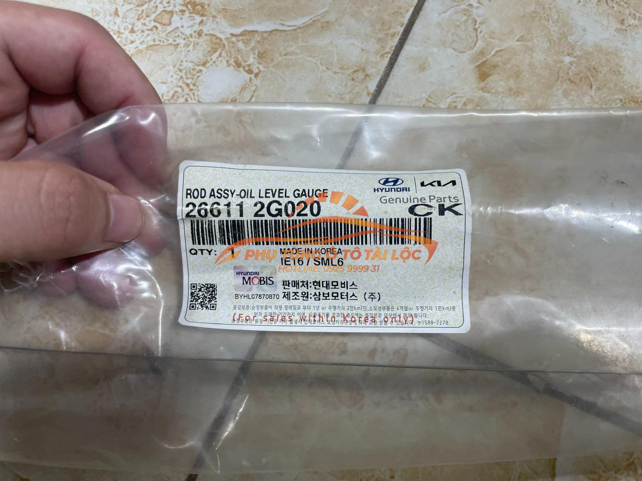 Thước thăm dầu Hyundai SantaFe 2010-2022 2.5 - 26612G020 - Phụ Tùng Tài Lộc - Ảnh 2