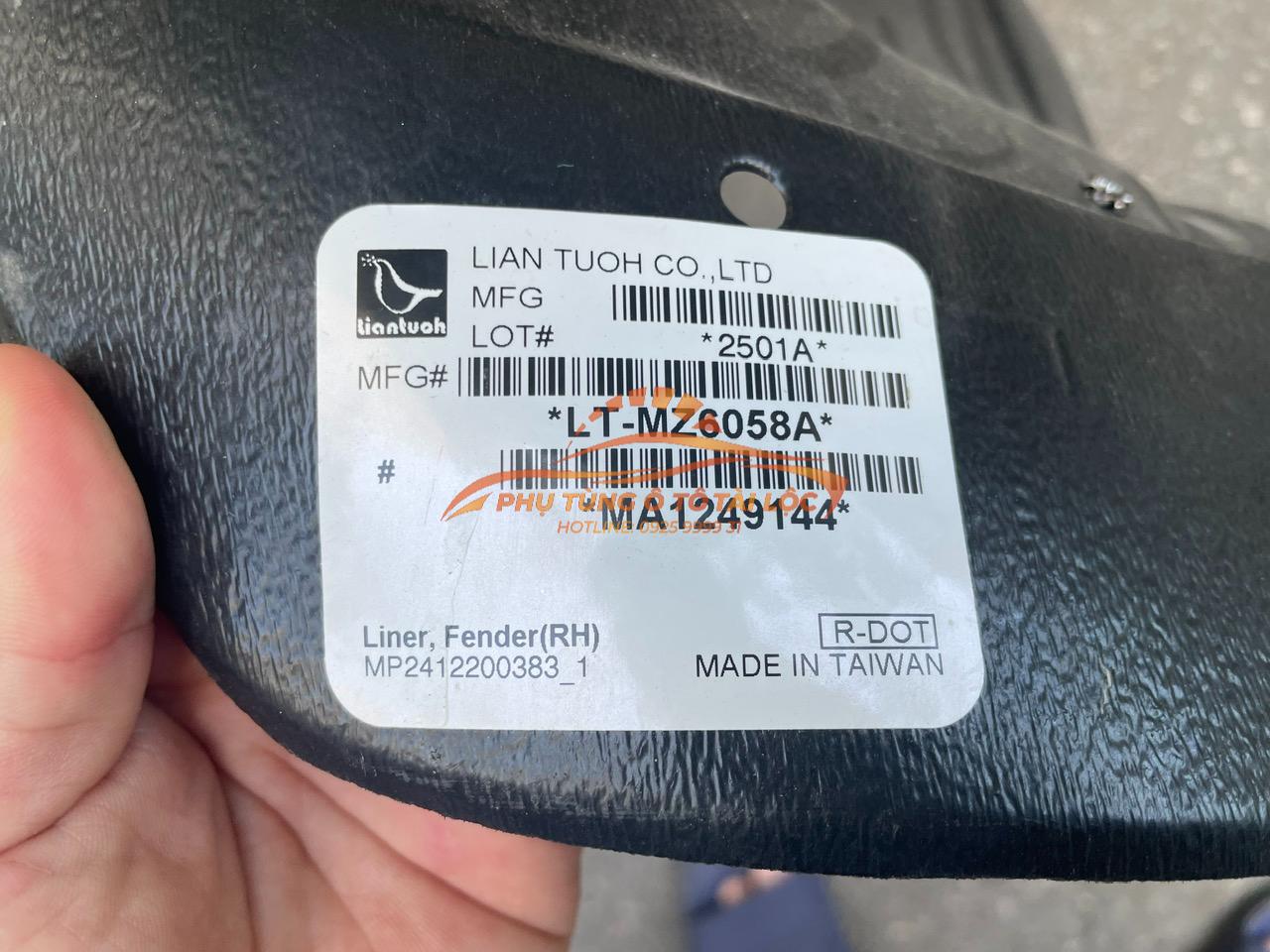 Chắn bùn lòng vè Mazda CX9 2011-2017 trước phụ - MA1249144 / LTMZ6058A - Phụ Tùng Tài Lộc - Ảnh 4