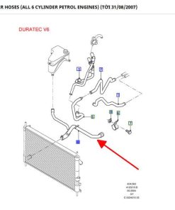 Tuy ô nước từ két nước vào lốc máy Ford Mondeo 2003-2007 2S718274GE