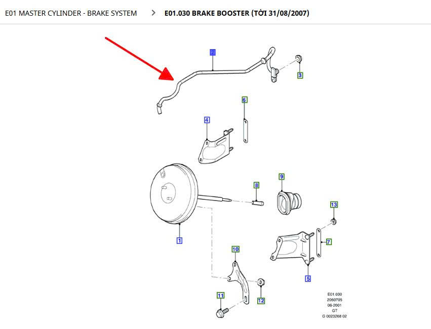 Ống chân không Ford Mondeo 2003-2007 1S712420AE