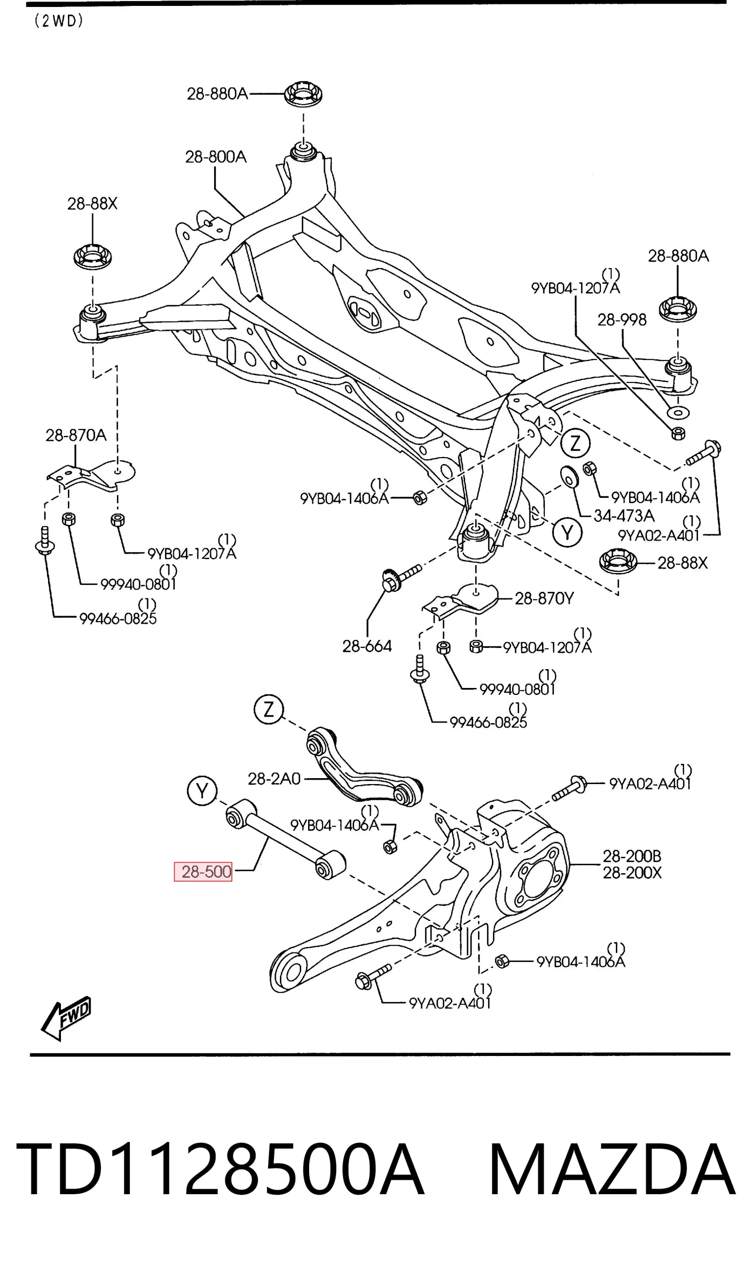 Càng i ngắn Mazda CX9 2011-2016 – TD1128500A